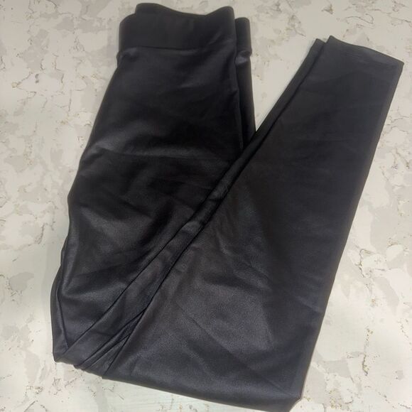Top Shop Shiny Black Leggings - Picture 1 of 3